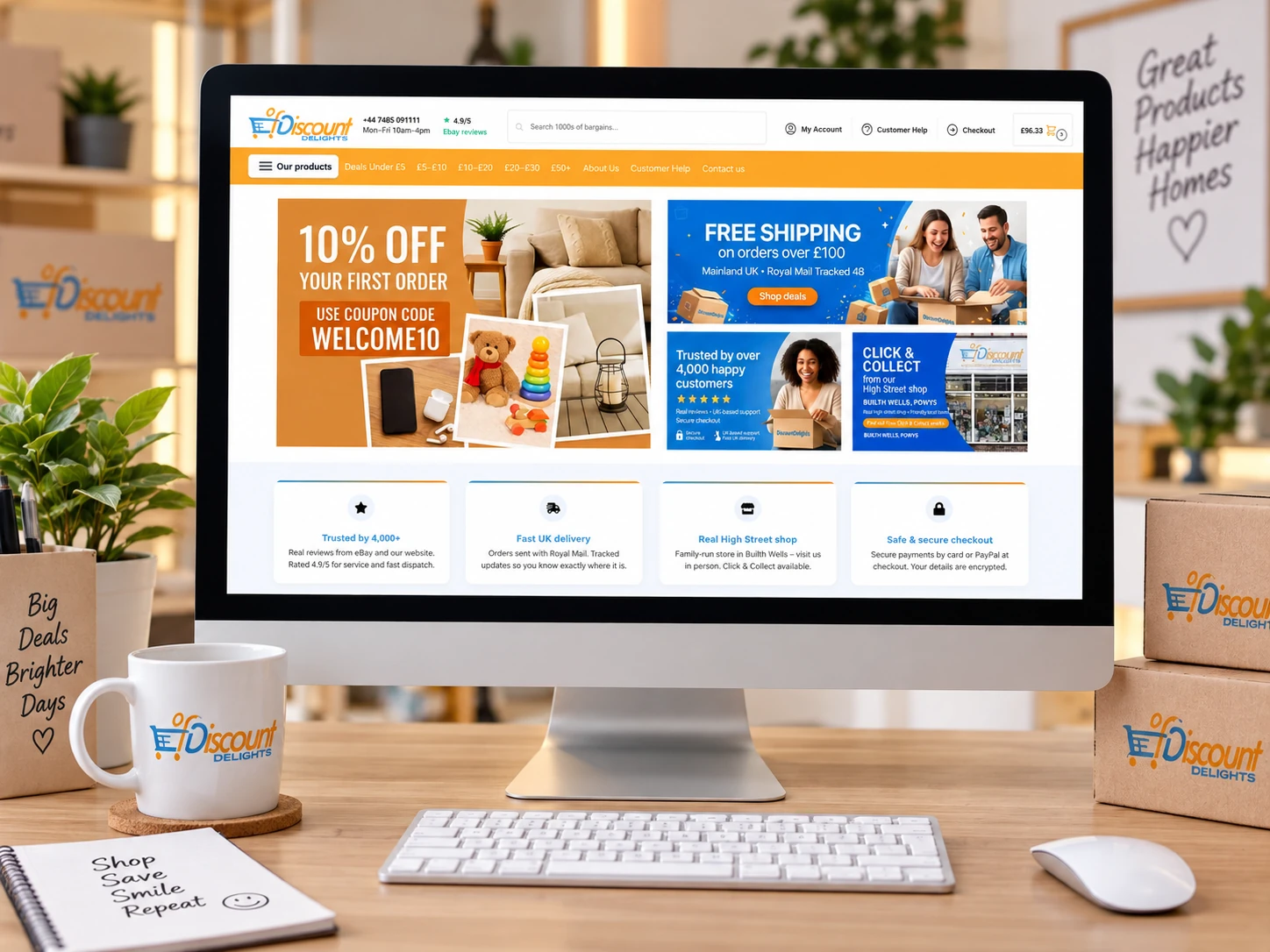 Discount Delights real ecommerce website shown in its retail operations context